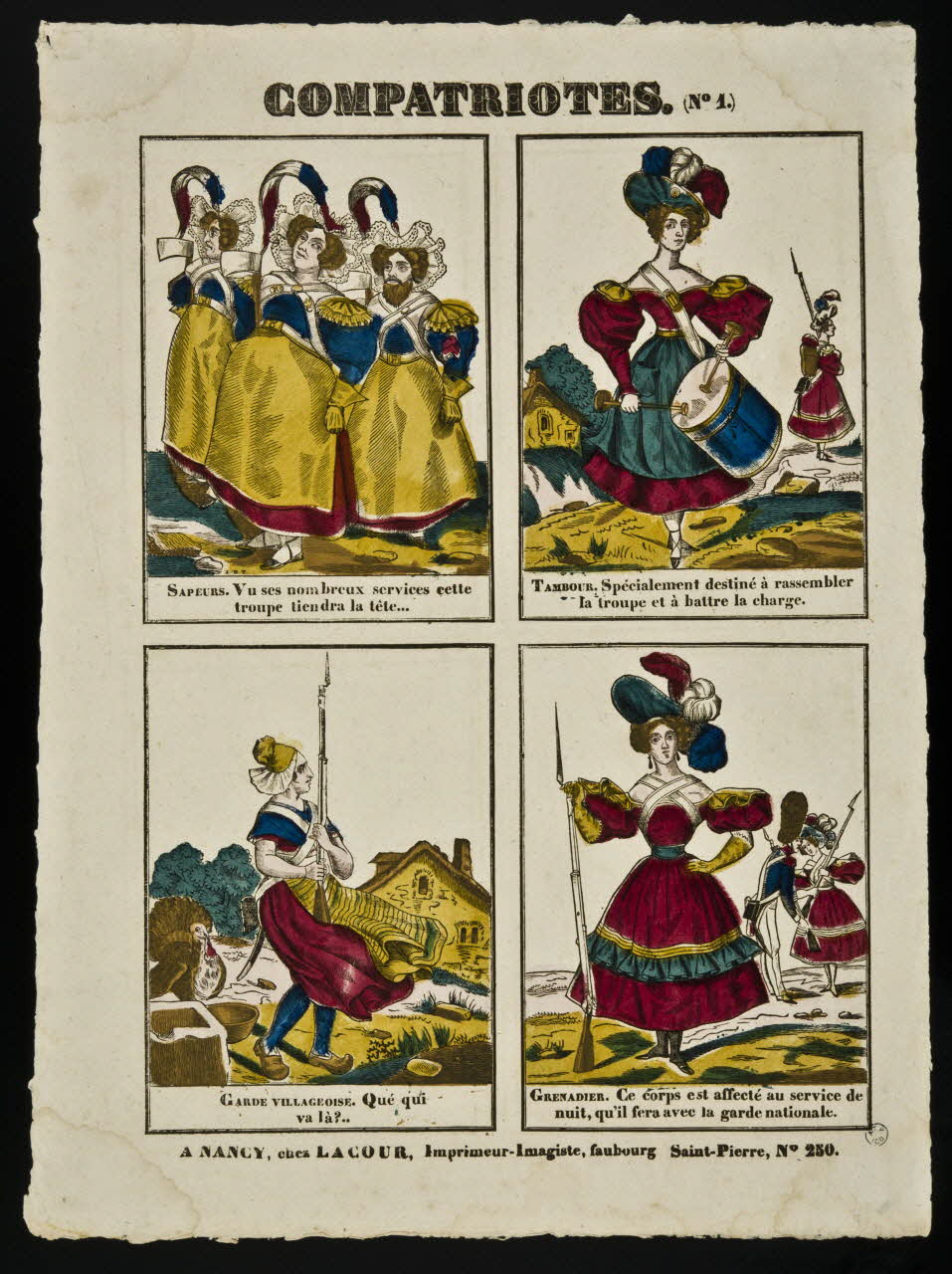 Jean-Baptiste Thiébault ; Lacour Jacques Stanislas Prosper Hubert (imprimeur, li imagerie ancienne COMPATRIOTES. Nancy 1832-1836 1965.75.772 Photo