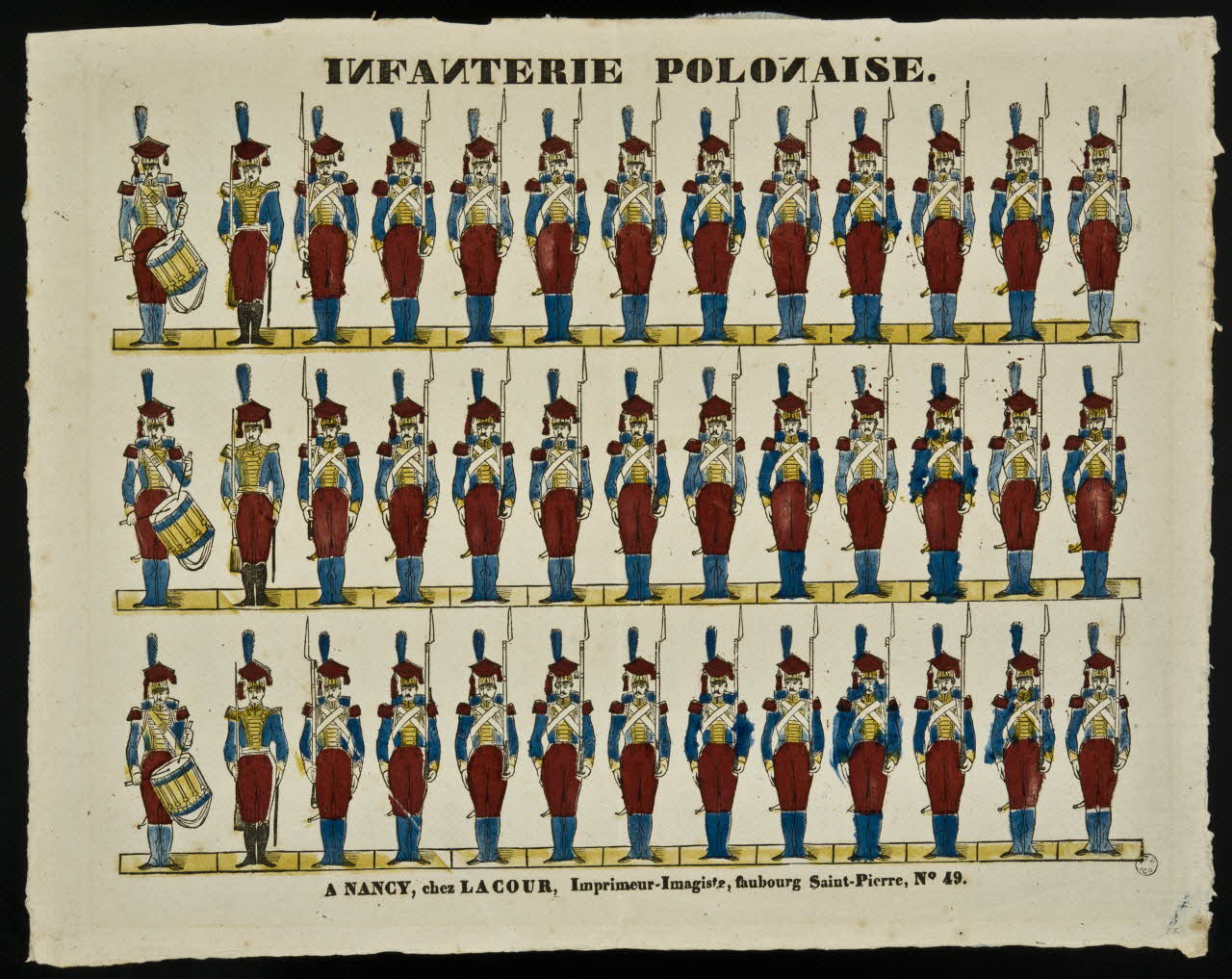 Lacour Jacques Stanislas Prosper Hubert imagerie ancienne INFANTERIE POLONAISE. Nancy 1831-1832 1965.75.773 Photo