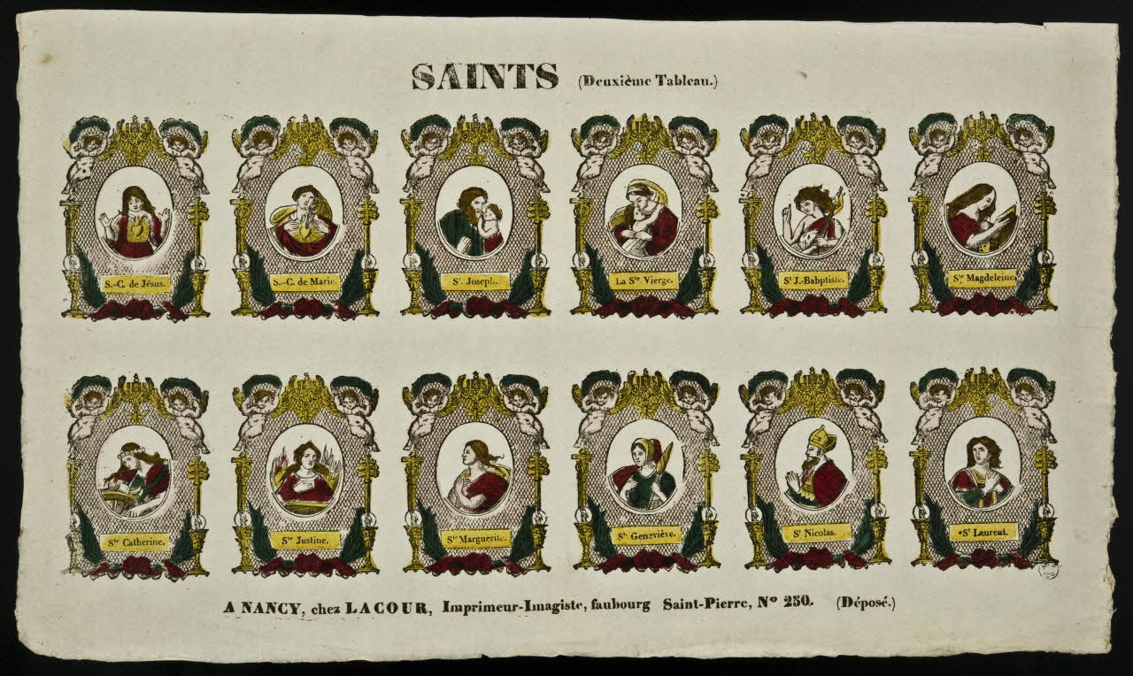Lacour Jacques Stanislas Prosper Hubert imagerie ancienne SAINTS Nancy 1832-1836 1965.75.775 Photo