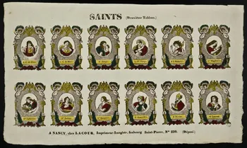 Lacour Jacques Stanislas Prosper Hubert imagerie ancienne SAINTS Nancy 1832-1836 1965.75.775 Photo