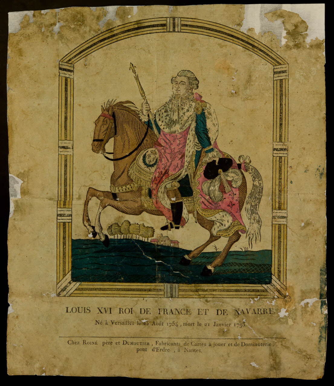 Pierre Vincent Roiné ; Dumoutier imagerie ancienne LOUIS XVI ROI DE FRANCE ET DE NAVARRE, Nantes 1817-1820 1965.75.778 Photo