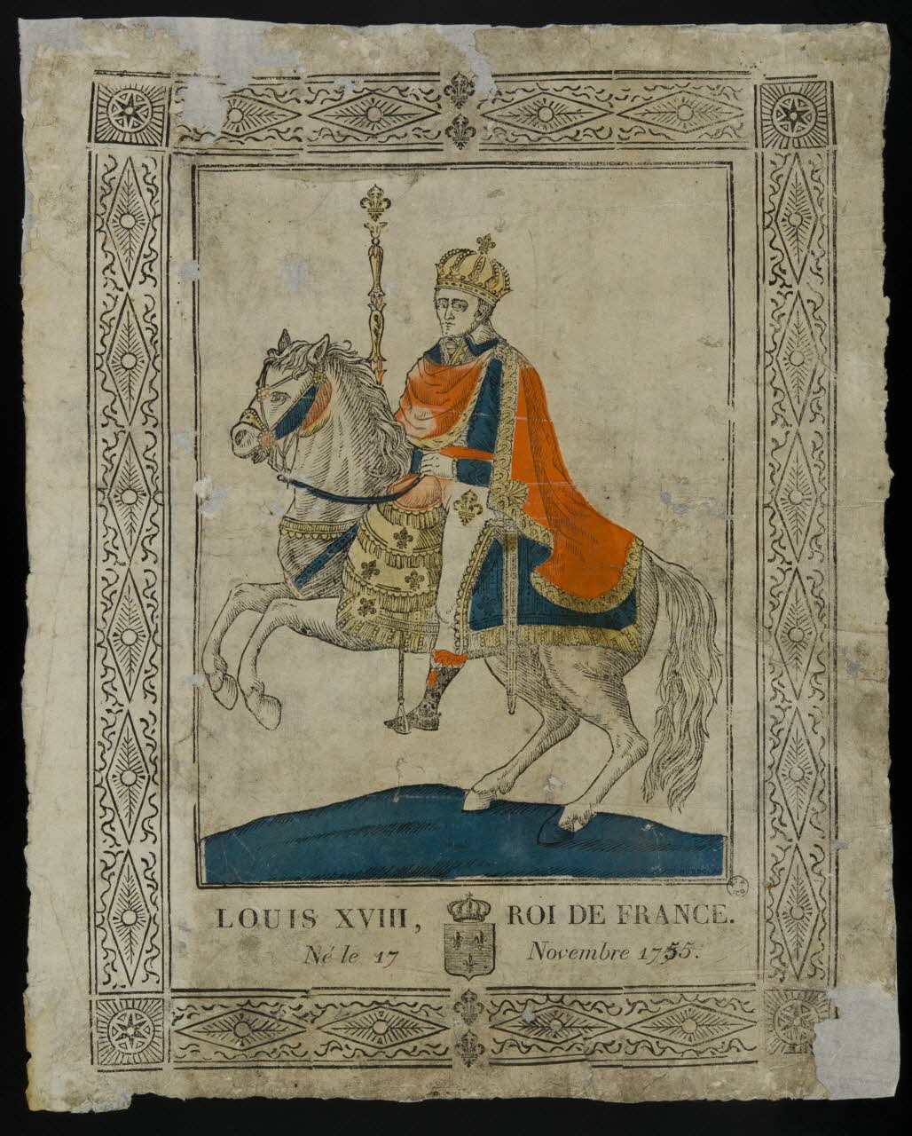 P. Dubuc imagerie ancienne LOUIS XVIII, ROI DE FRANCE.  NE LE 17 Novembre 1755. Rouen 1814-1824 1965.75.779 Photo