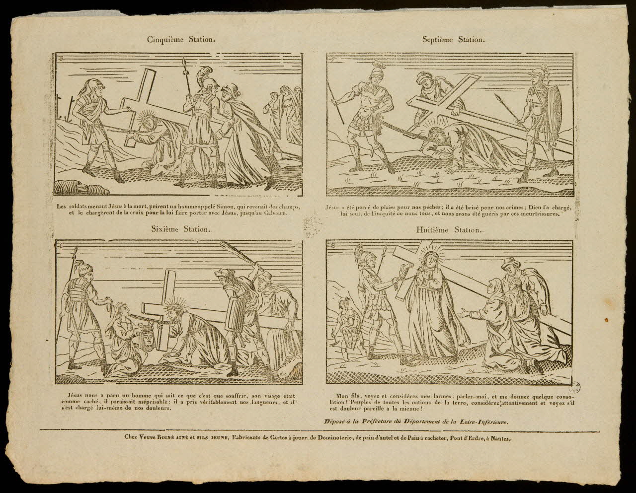 Roiné veuve ; Philibert Roiné imagerie ancienne Cinquième station. Nantes 1826-1834 1965.75.786 Photo