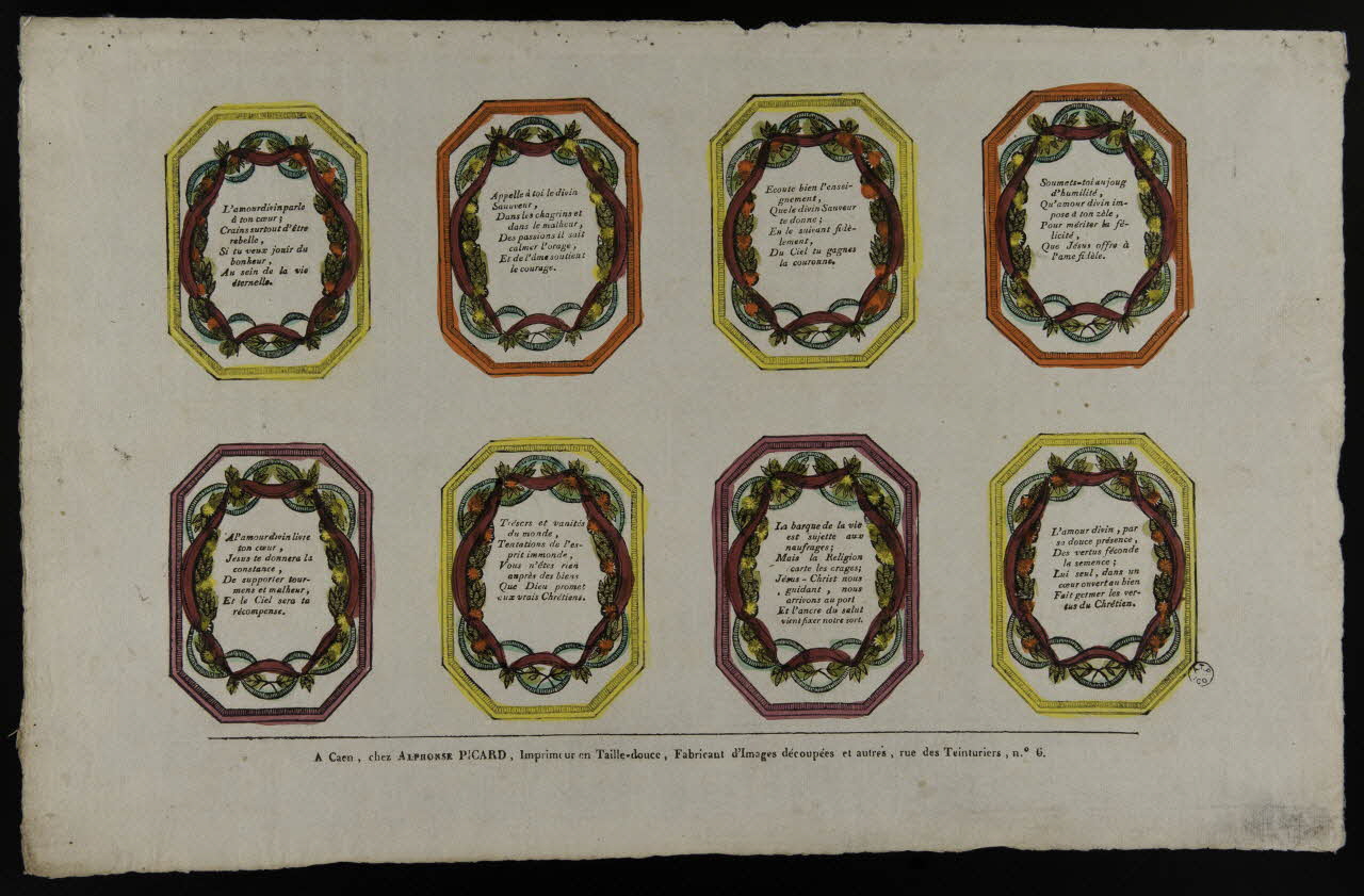 Alphonse Picard imagerie ancienne Textes religieux Caen 1828-1838 1965.75.88 Photo