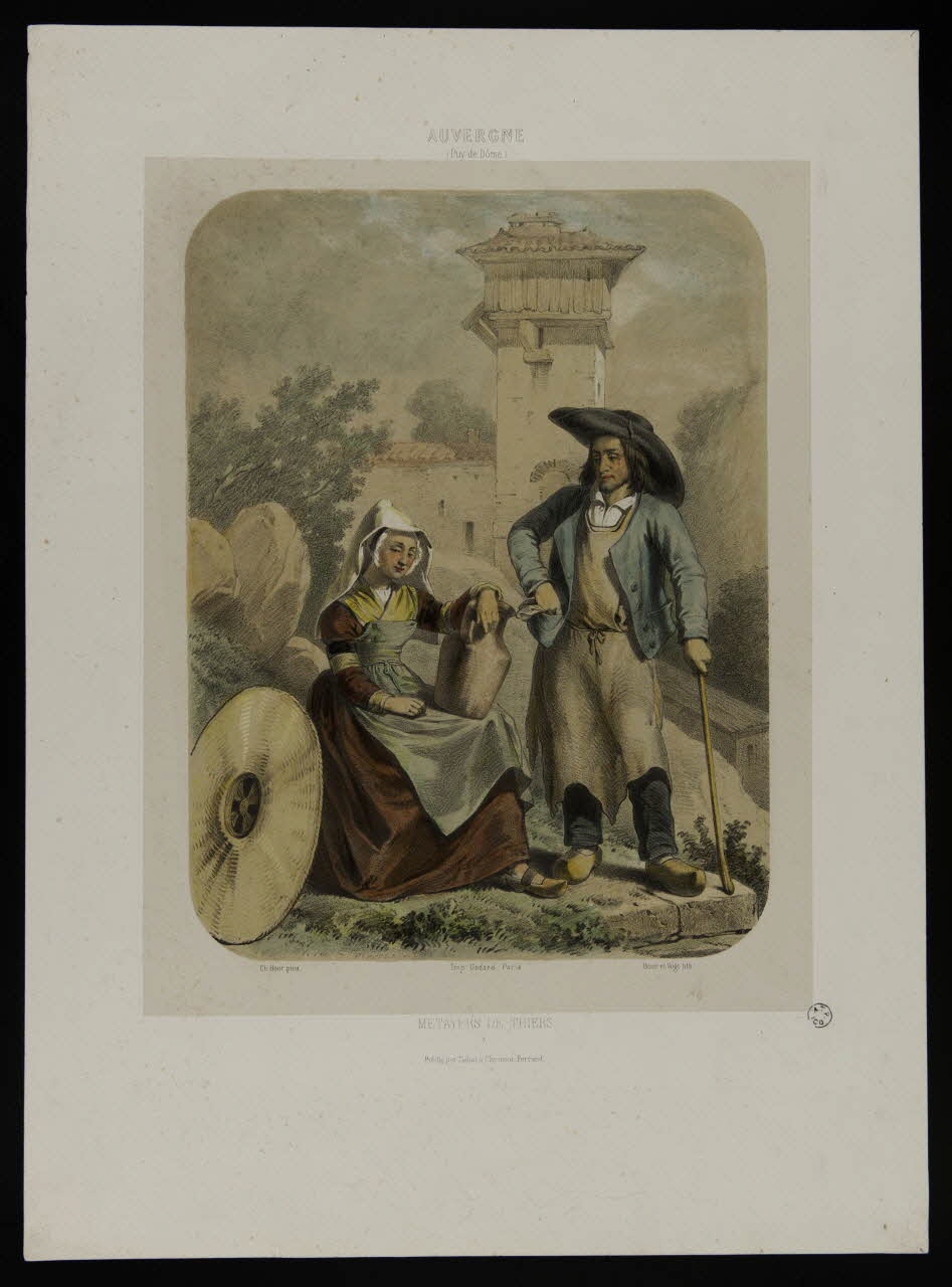 Bour Charles ; Vogt ; Godard ; Talbot estampe AUVERGNE  (Puy-de-Dôme)  METAYERS DE THIERS Clermont-Ferrand 1849-1852 1965.80.5 Photo