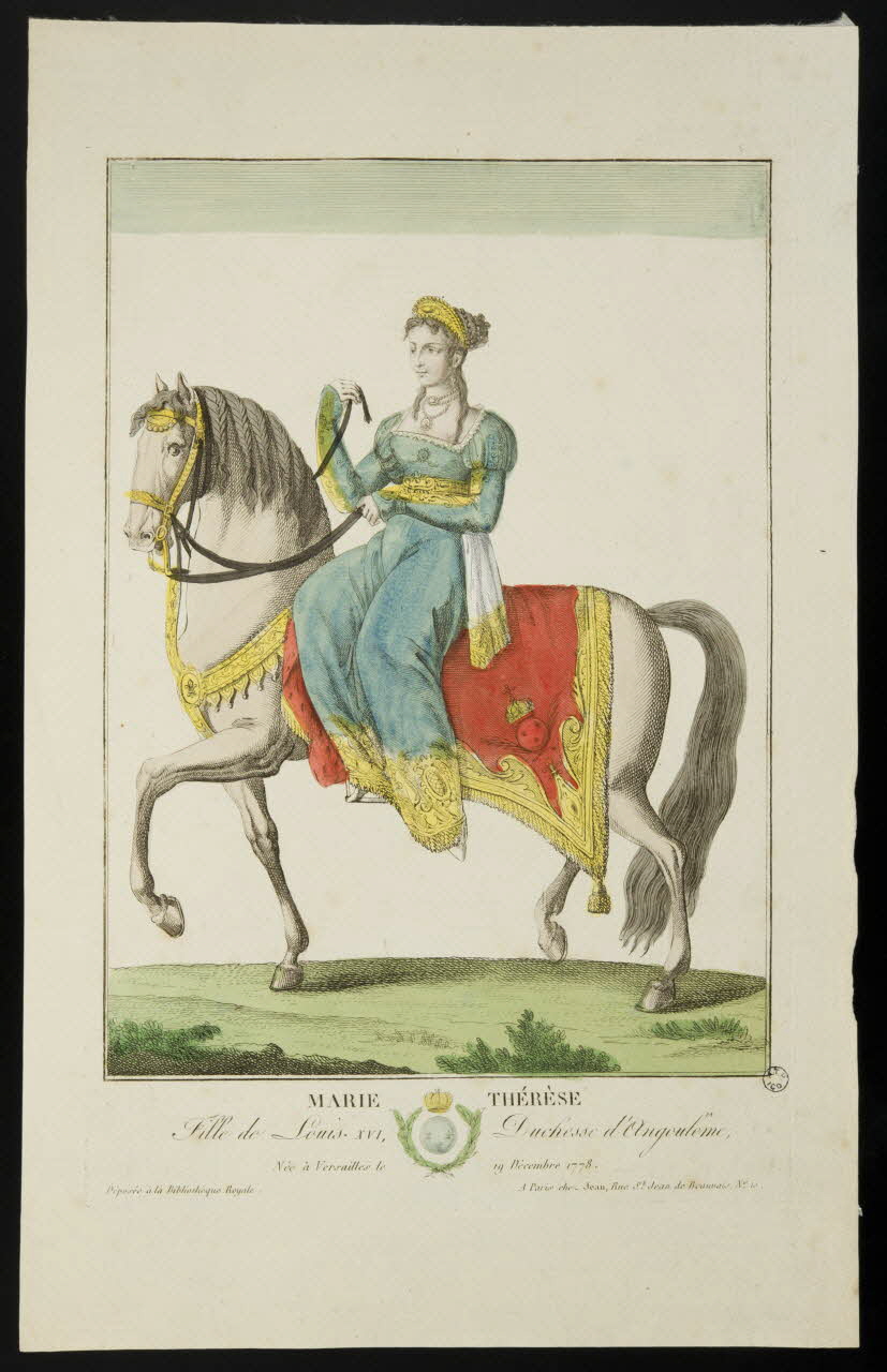 Jean imagerie ancienne MARIE THERESE  Fille de Louis XVI, Duchesse d'Angoulême, Paris 1814-1830 1965.80.9 Photo