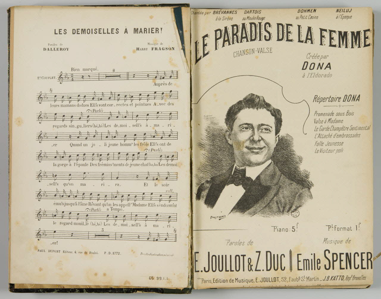 E. ...Geais ; P. F. ensemble homogène LES  DEMOISELLES A MARIER Paris 1905-1915 1965.99.1.1 Photo