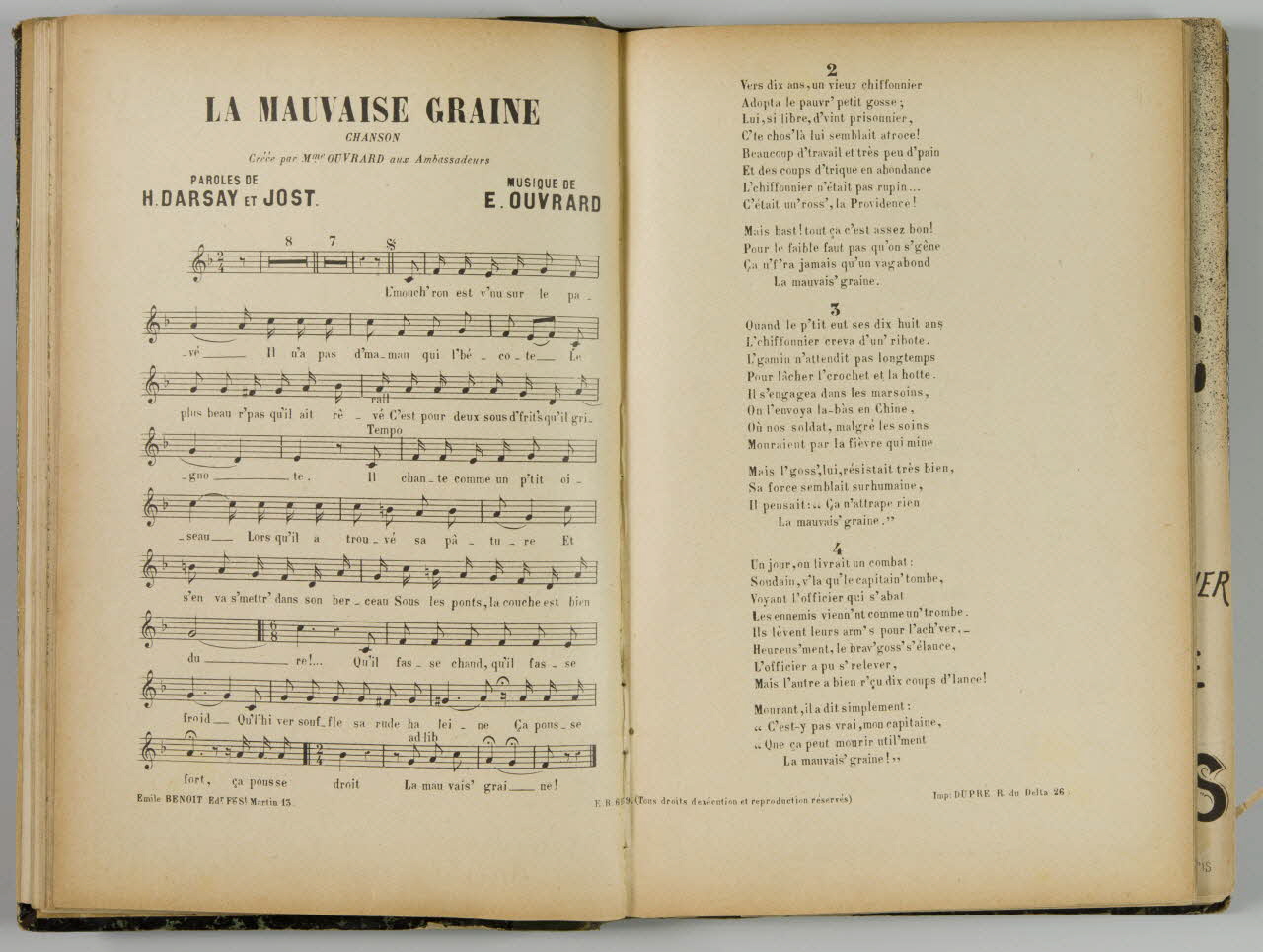 album La mauvaise Graine  Chanson 1965.99.1.14 Photo