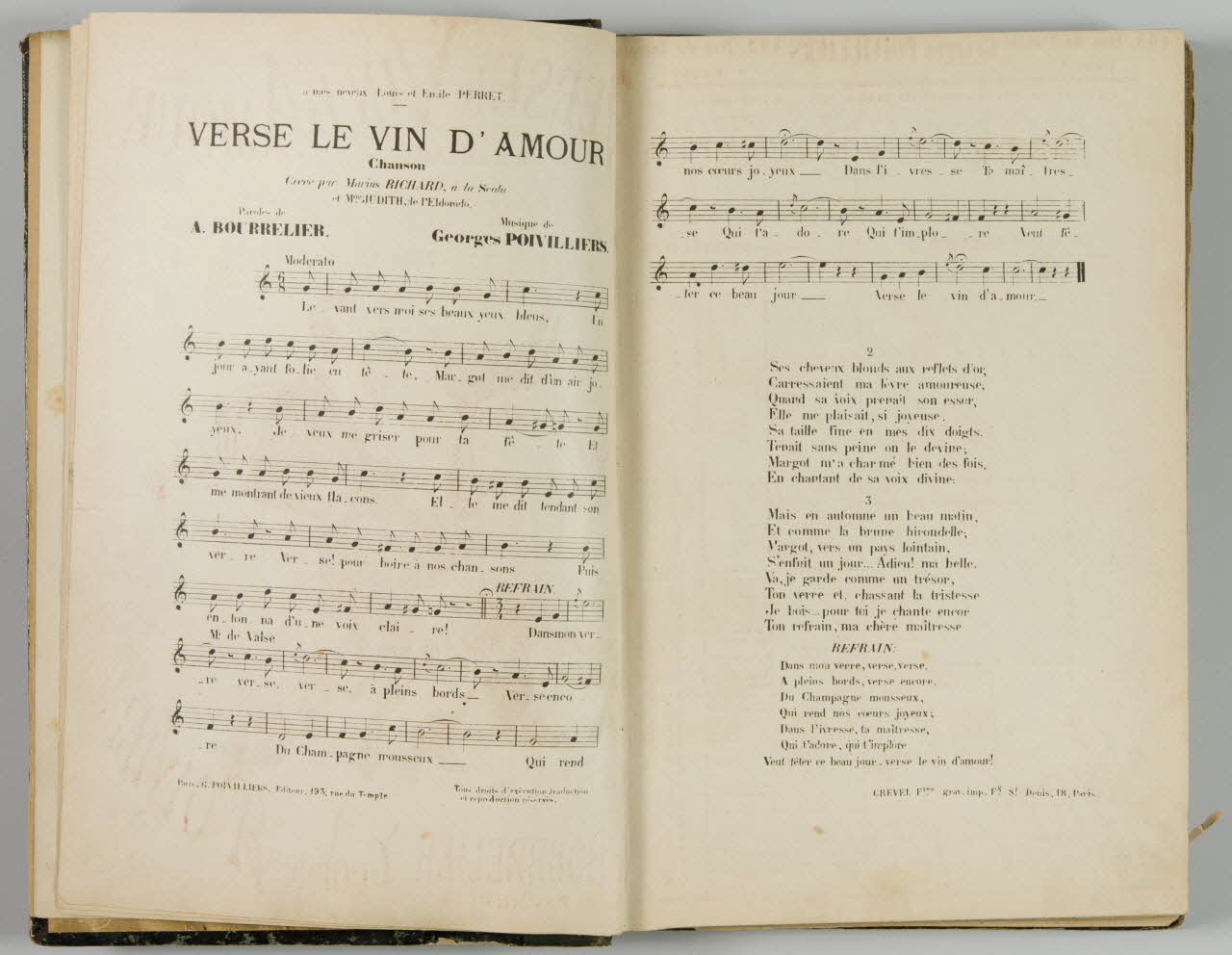 album VERSE le VIN D'AMOUR  CHANSON 1965.99.1.3 Photo