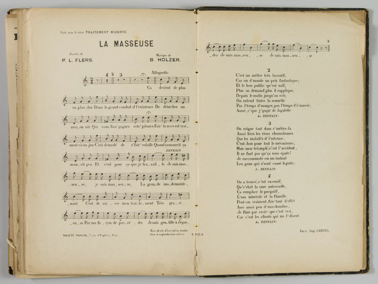 album LA MASSEUSE  Chansonnette 1965.99.1.70 Photo