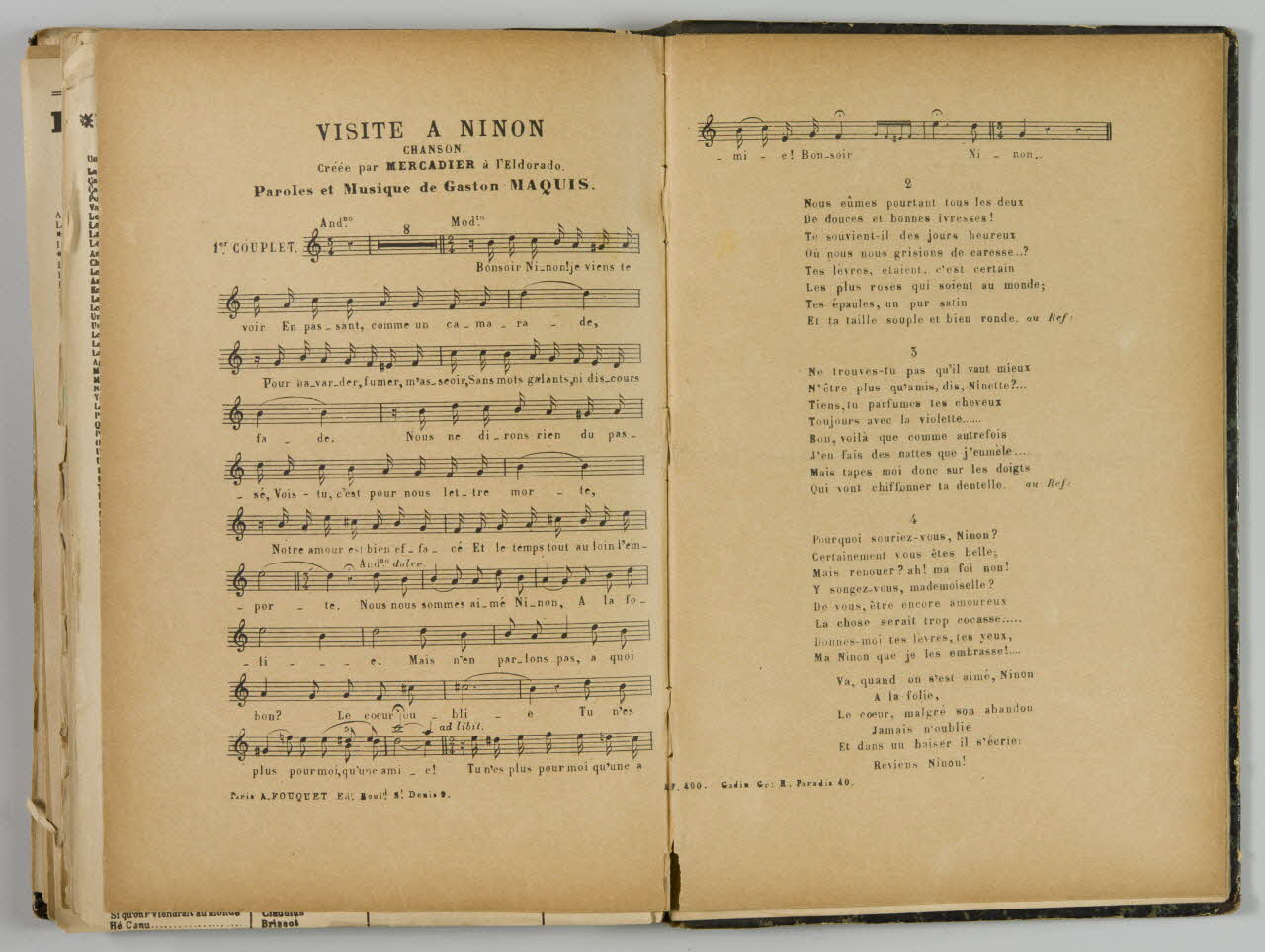 album Visite à Ninon  Chanson 1965.99.1.71 Photo