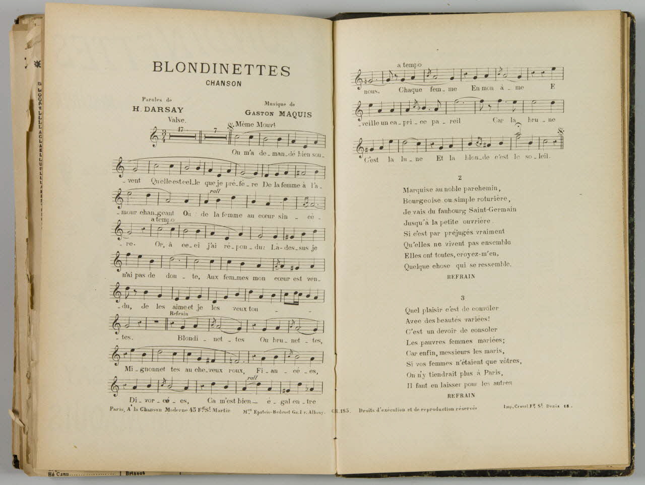 album BLONDINETTES  Chanson 1965.99.1.73 Photo