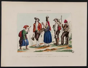 estampe COSTUMES PYRENEENS. 1966.10.11 Photo