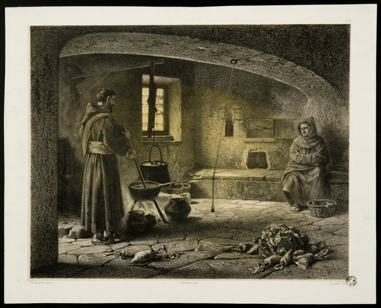 estampe Moines dans la cuisine 1966.10.26 Photo