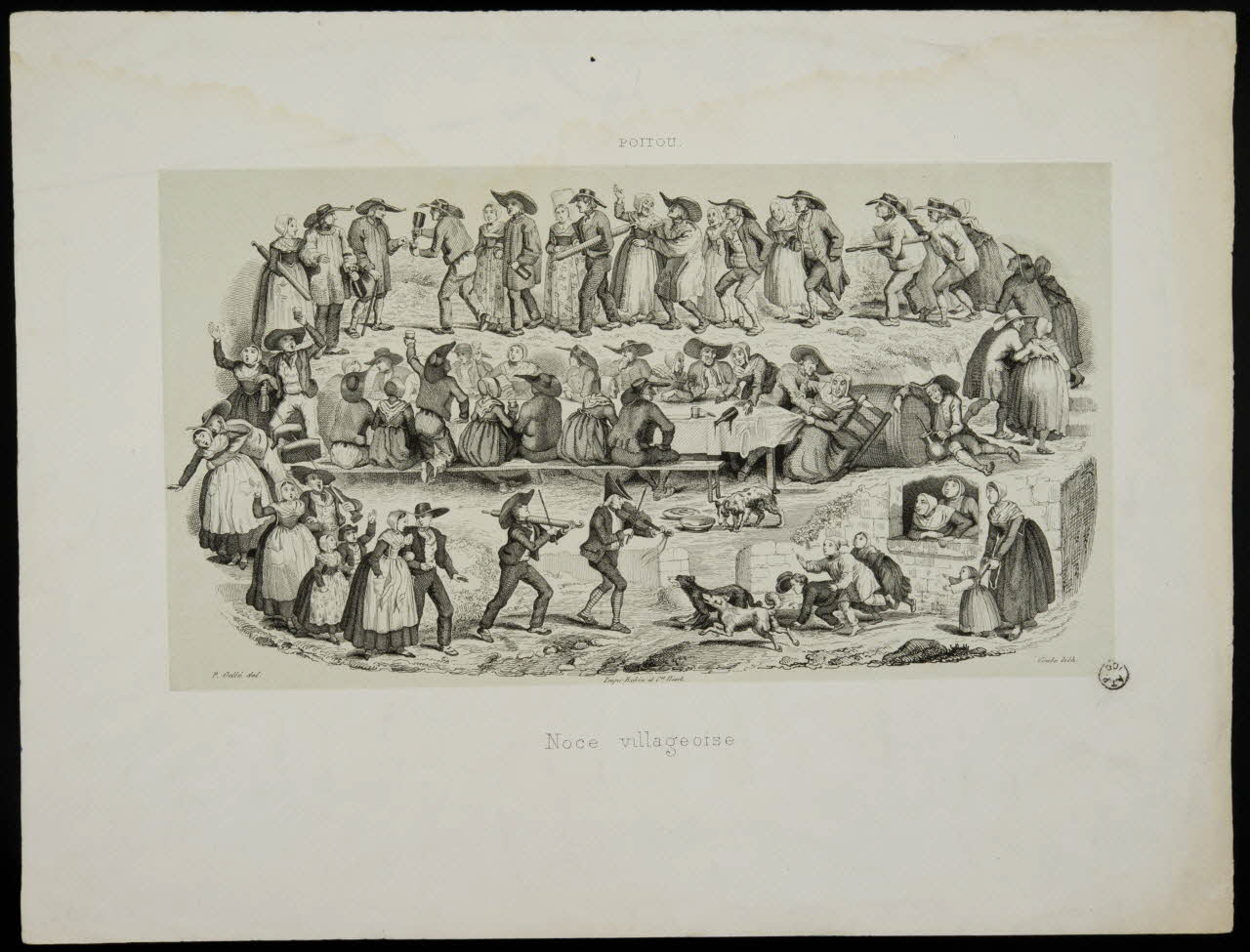 Gellé Paul ; Conte ; Robin et Cie estampe POITOU  Noce villageoise 1844 1966.10.27 Photo