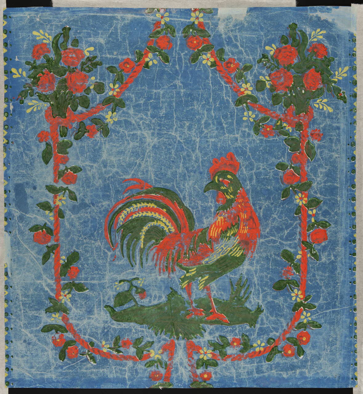 dessin Coq dans un ornement floral 1966.10.49 Photo