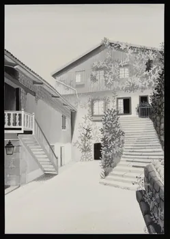 Jacques Pasquet dessin Moulin à papier Richard Le Bas à Ambert, vue extérieure 1966 1966.11.1 Photo