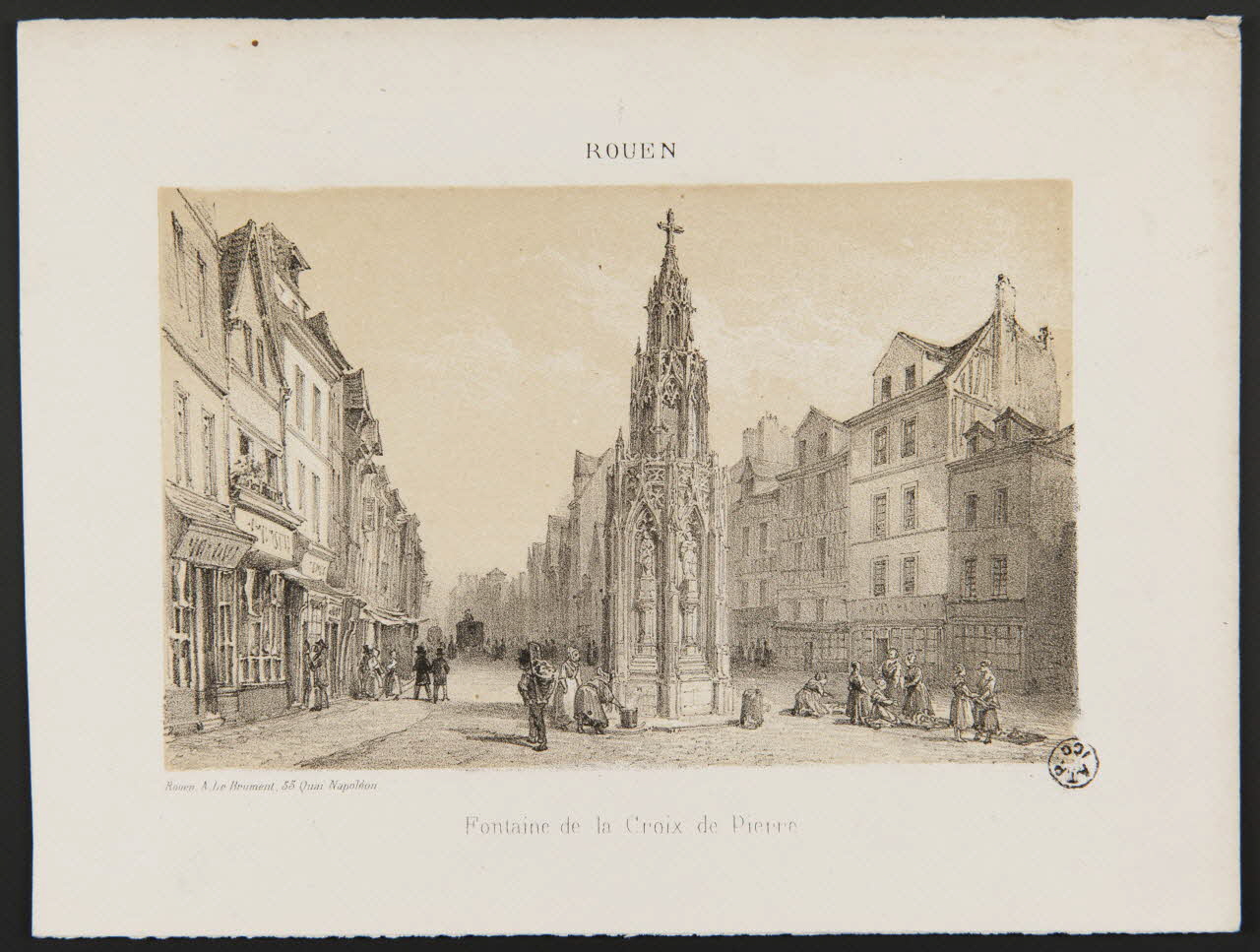 estampe ROUEN  Fontaine de la Croix de Pierre 1966.17.25 Photo
