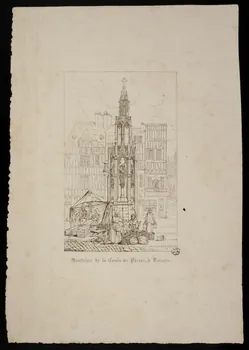 estampe Fontaine de la Croix de Pierre, à Rouen. 1966.17.27  Photo