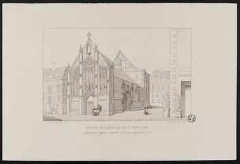 estampe EGLISE COLLEGIALE DU ST SEPULCRE 1966.17.29 Photo