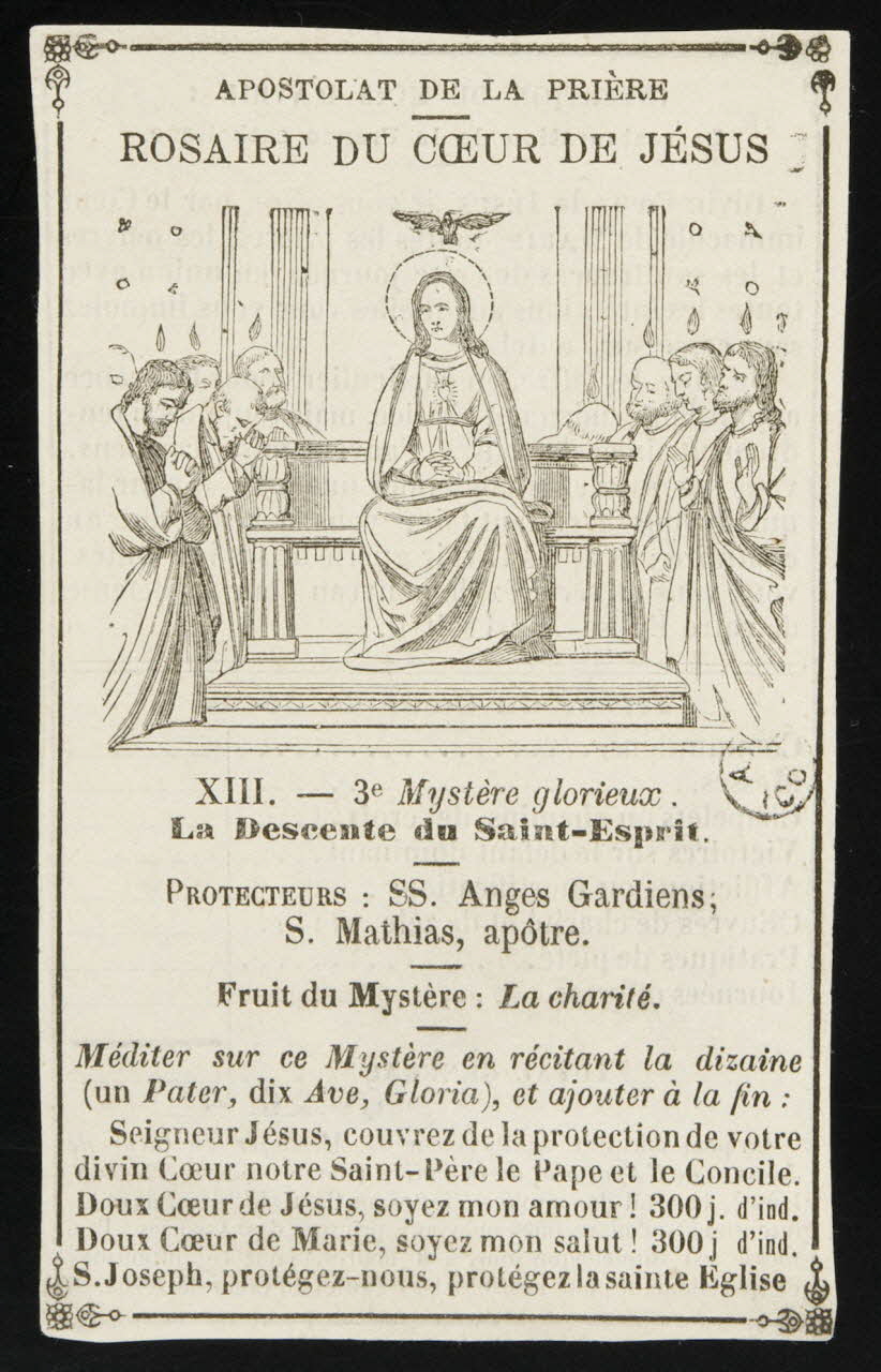 estampe ROSAIRE DU COEUR DE JESUS 1966.26.40 Photo
