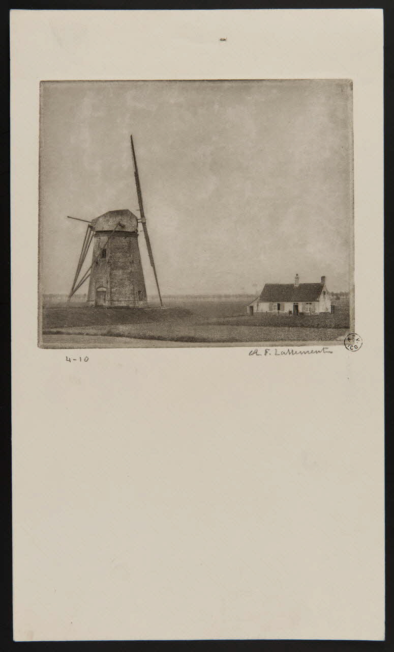 estampe Moulin à vent du Nord de la France 1966.35.54 Photo