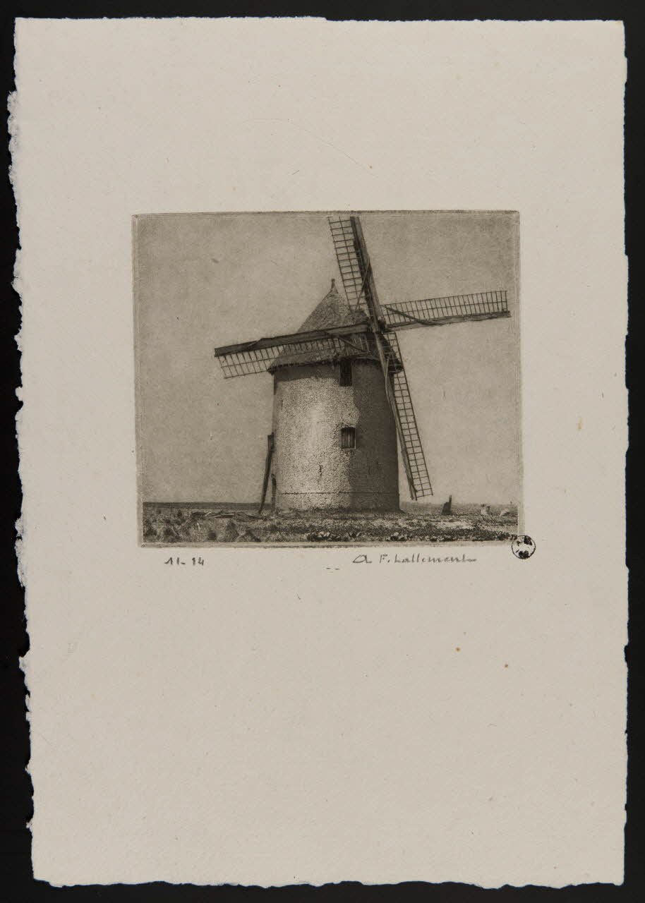 estampe Moulin à vent du Nord de la France 1966.35.67 Photo