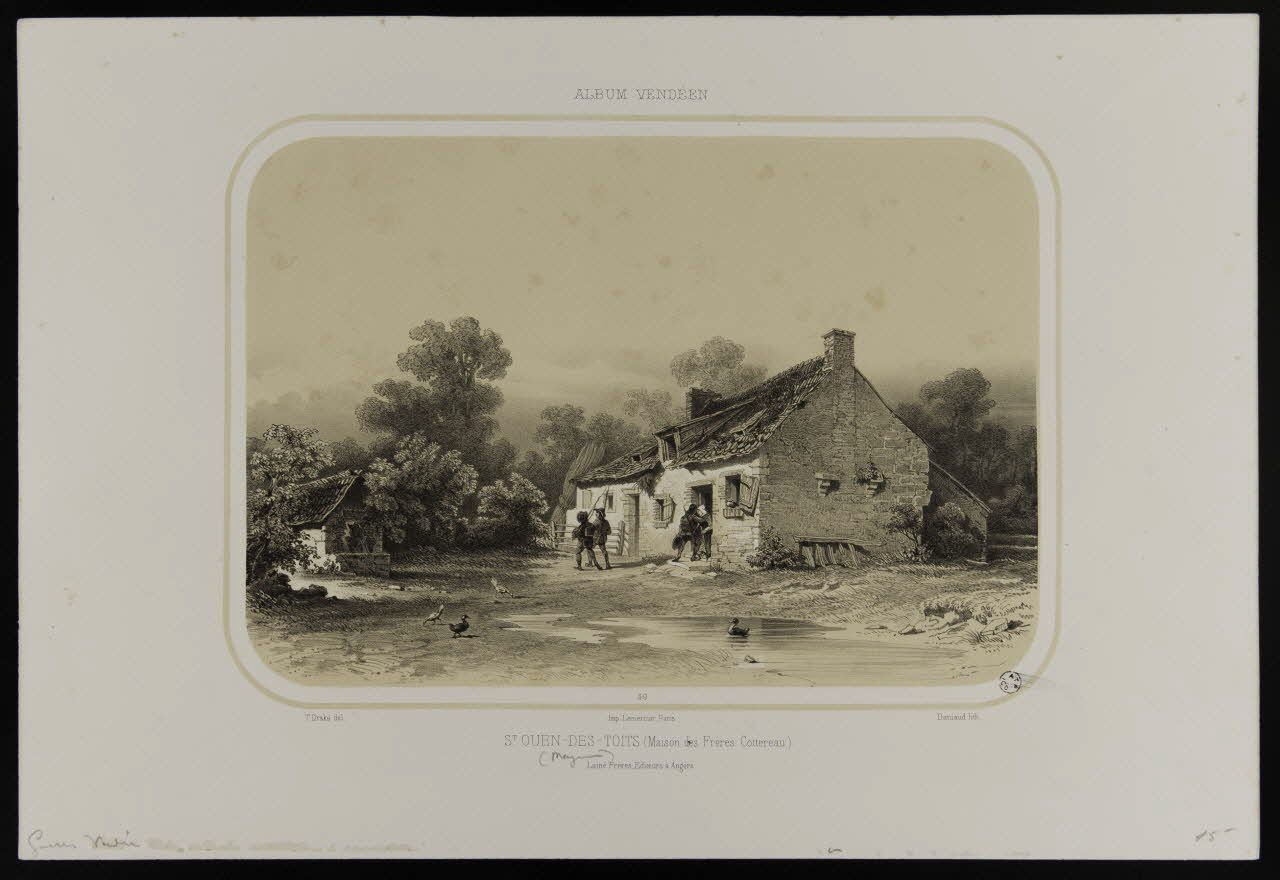 estampe ALBUM VENDEEN  ST OUEN-DES-TOITS (Maison des Frères Cottereau) 1966.81.128 Photo