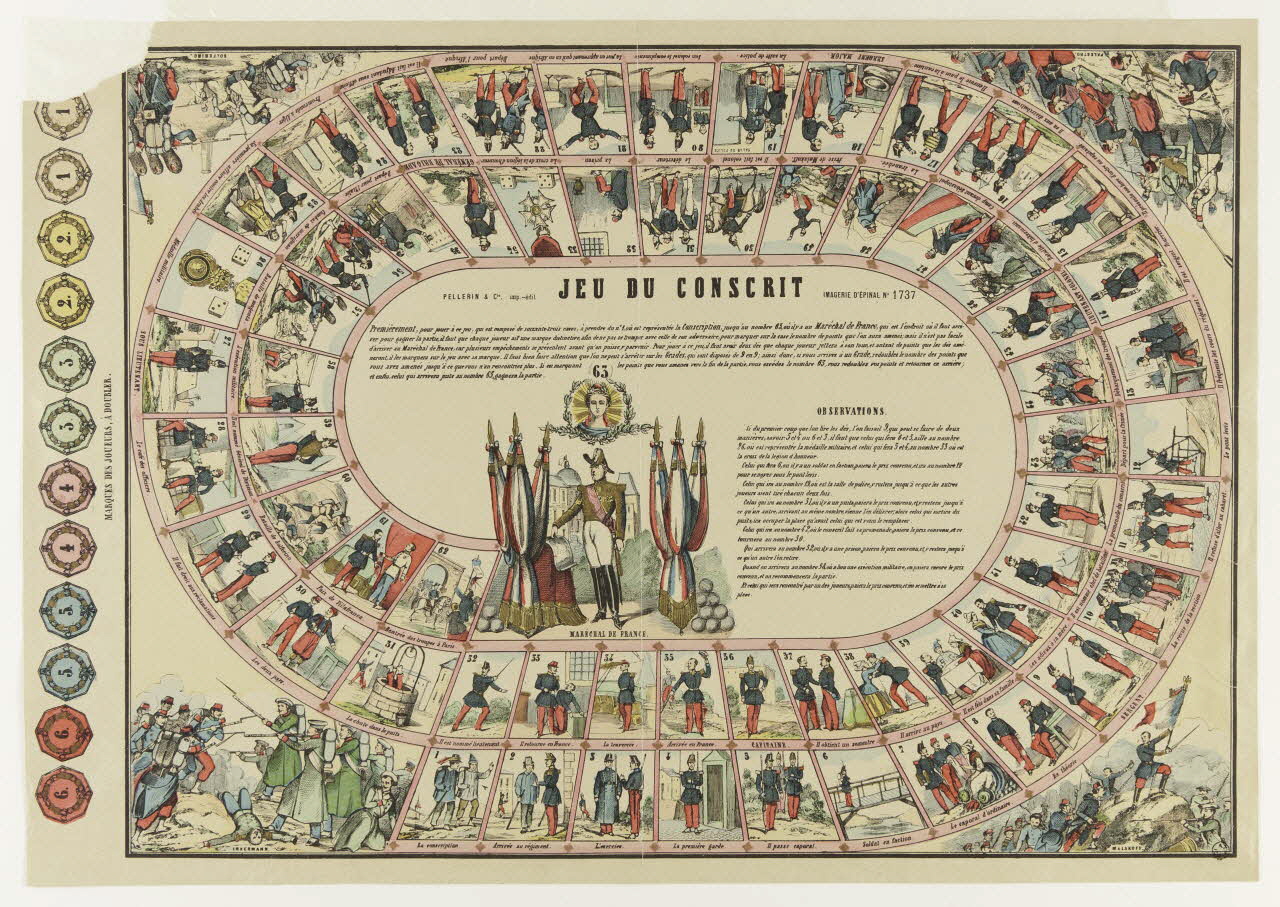 jeu de l'oie JEU DU CONSCRIT 1966.81.163 Photo