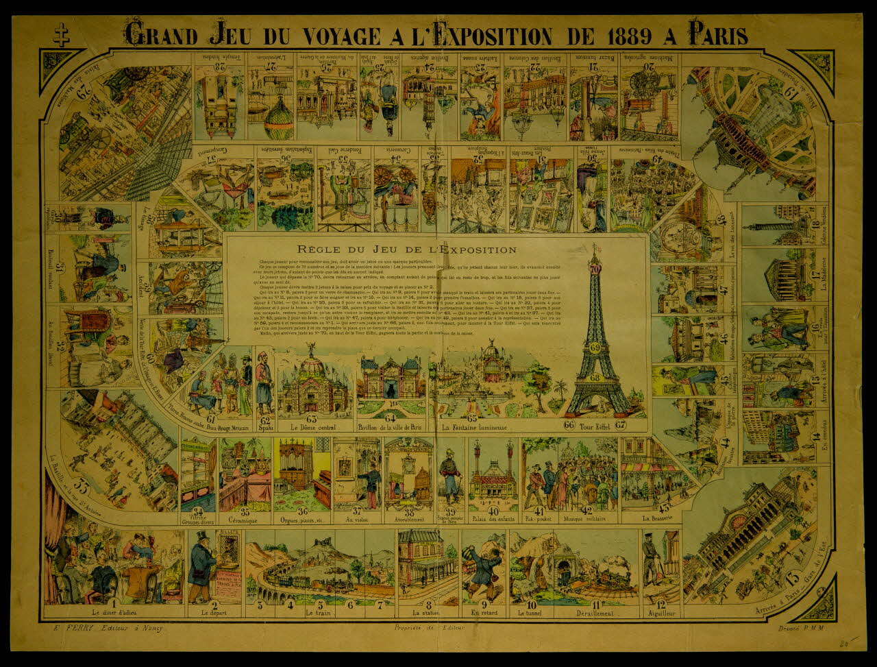 jeu de l'oie GRAND JEU DU VOYAGE A L'EXPOSITION DE 1889 A PARIS 1966.81.166 Photo
