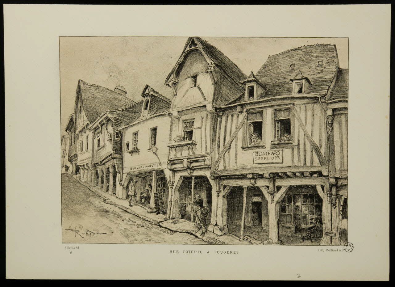 estampe RUE POTERIE A FOUGERES 1966.81.180 Photo