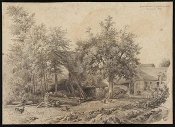 dessin Ferme attenant a la fontaine des Saules Saint-Maurice 1832 1966.81.184  Photo