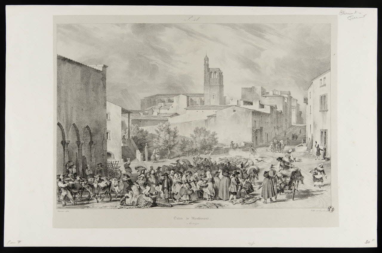 estampe Entrée de Montferrand.  Auvergne. 1966.81.40 Photo