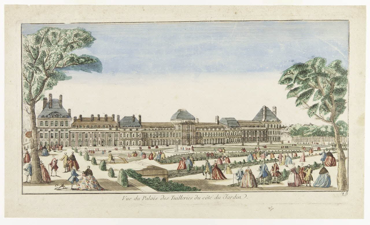 imagerie ancienne Vue du Palais des Tuilleries du côté du Jardin. Paris 1730 1966.81.45 Photo