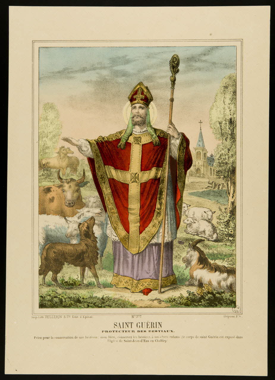 estampe SAINT GUERIN  PROTECTEUR DES BESTIAUX. 1966.81.77 Photo