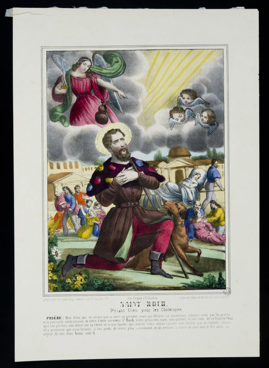 estampe SAINT ROCH .  Priant Dieu pour les Cholériques. 1966.81.81 Photo
