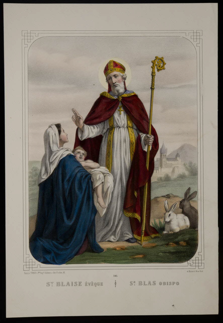 estampe ST. BLAISE EVEQUE   SN. BLAS OBISPO 1966.81.83 Photo