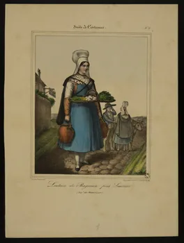 estampe Suite de Costumes.  Laitière de Bagneux près Saumur.  (Dépt de Maine & Loire) 1966.81.96 Photo