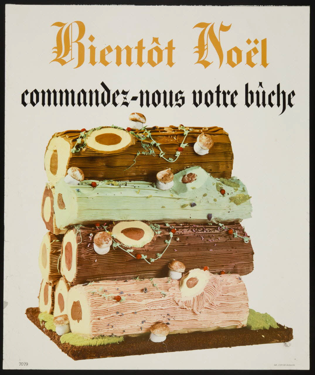 estampe Bientôt Noël  commandez-nous votre bûche 1966.94.8 Photo
