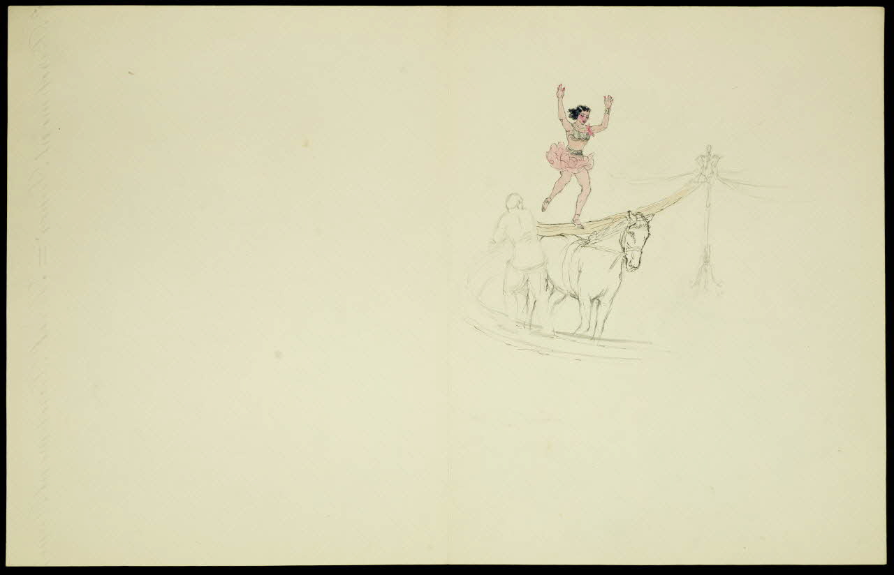 partie d'un ensemble de dessins Acrobate sur cheval 1968.102.4919 Photo