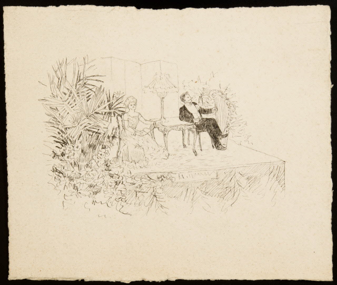 partie d'un ensemble de dessins Homme et femme au salon 1968.102.4973 Photo