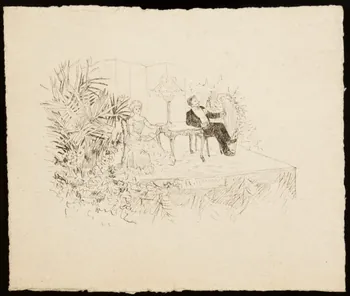 partie d'un ensemble de dessins Homme et femme au salon 1968.102.4973  Photo