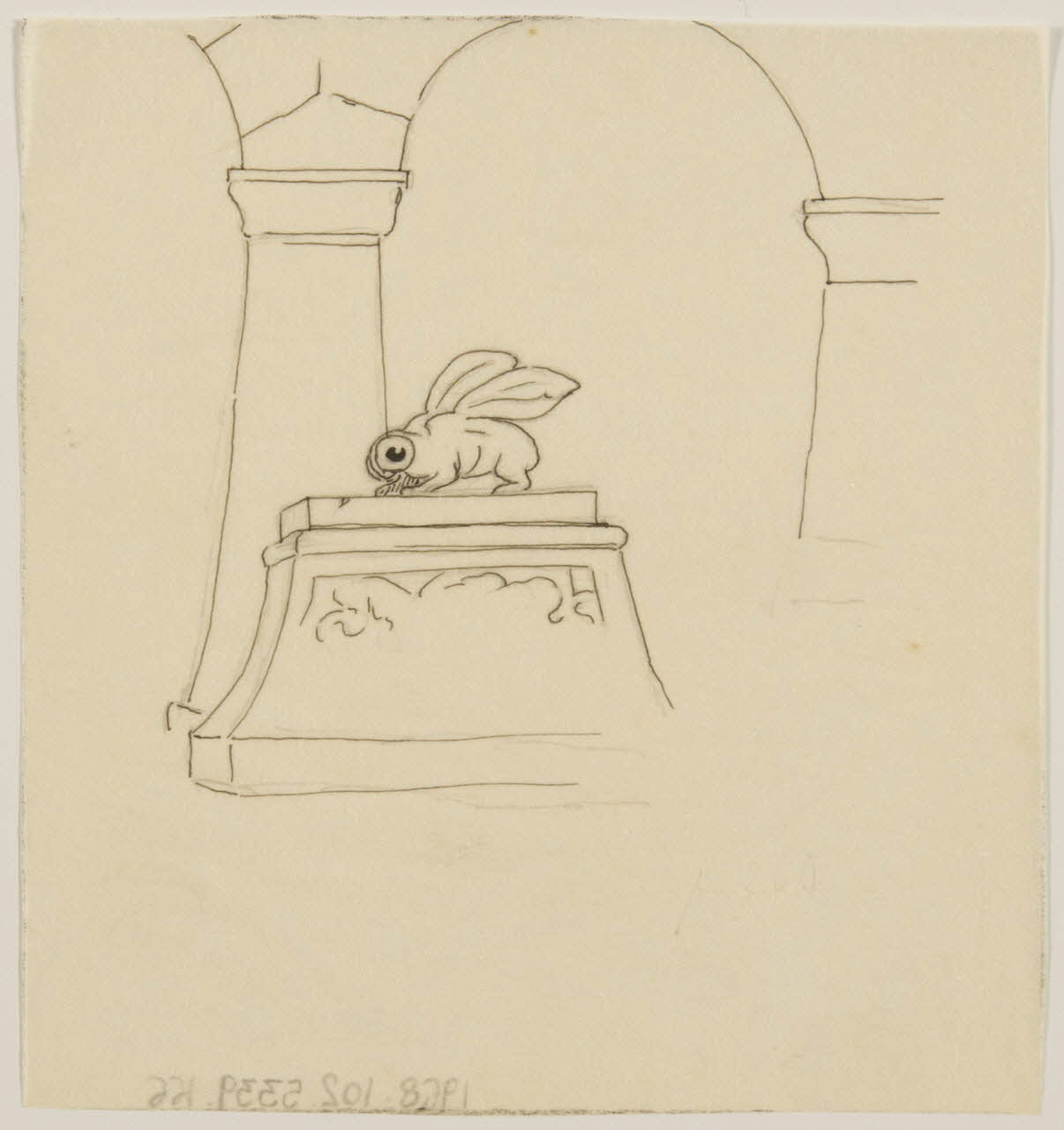 partie d'un ensemble de dessins Insecte sur un chapiteau 1968.102.5339.166 Photo