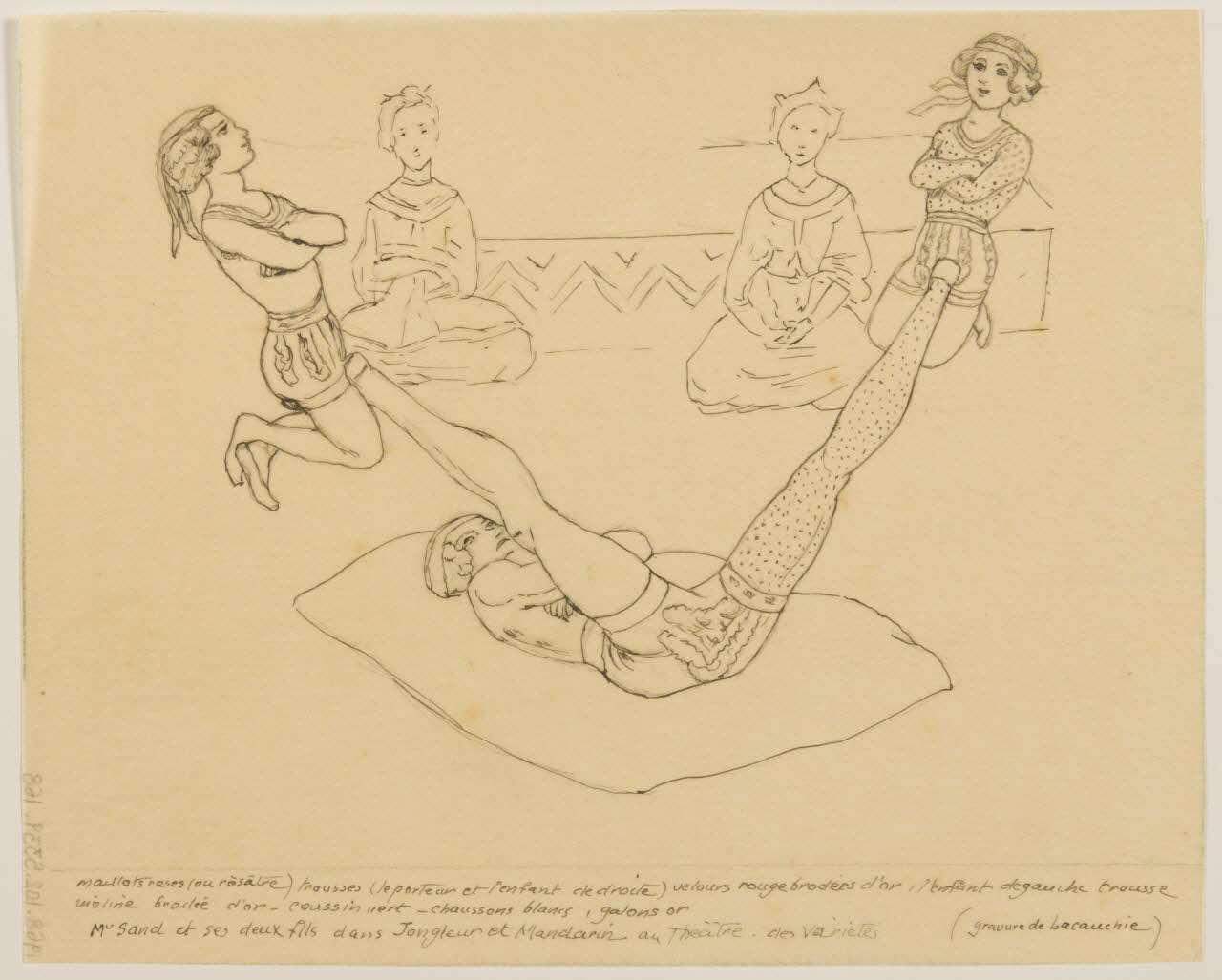 partie d'un ensemble de dessins Mr Sand et ses deux fils dans Jongleur et Mandarin au théatre des variétés 1968.102.5339.168 Photo