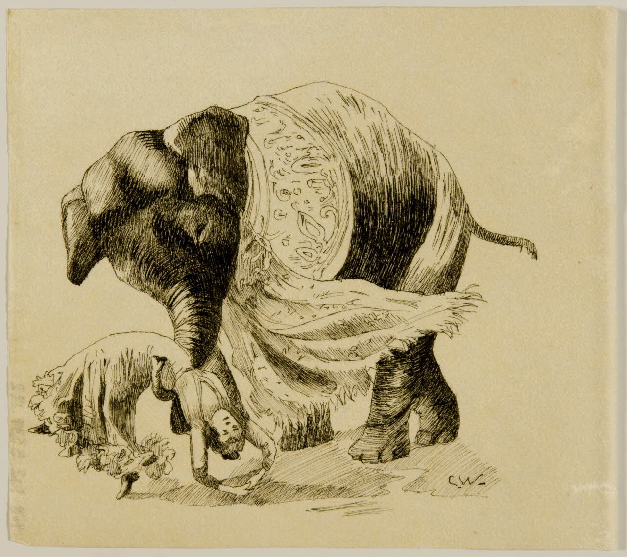 partie d'un ensemble de dessins Femme soulevée par un éléphant 1968.102.5339.192 Photo