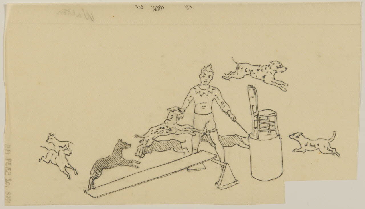 partie d'un ensemble de dessins Chiens acrobates 1968.102.5339.195 Photo