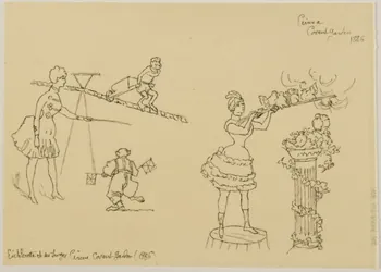 partie d'un ensemble de dessins Eichlerette et ses singes Circus Corvent garden (1886)  Cirava 1968.102.5339.196 Photo