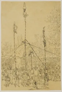 partie d'un ensemble de dessins Acrobates sur des perches 1968.102.5339.199 Photo