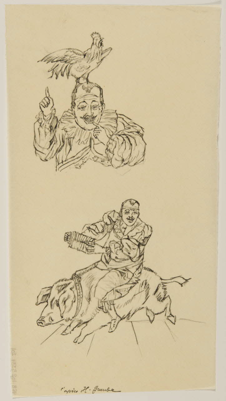 partie d'un ensemble de dessins Dresseur d'animaux 1968.102.5339.201 Photo