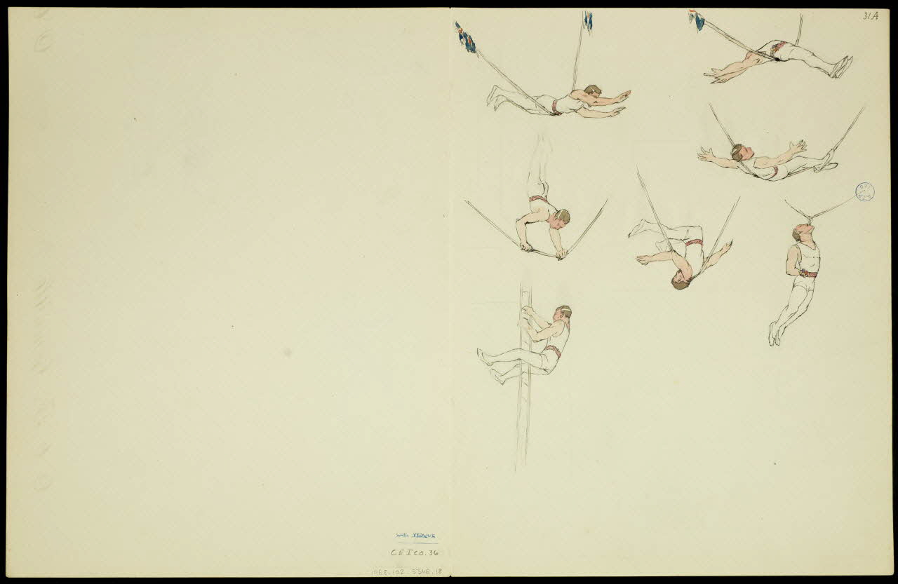 partie d'un ensemble de dessins Clowns et acrobates 1968.102.5346.18 Photo